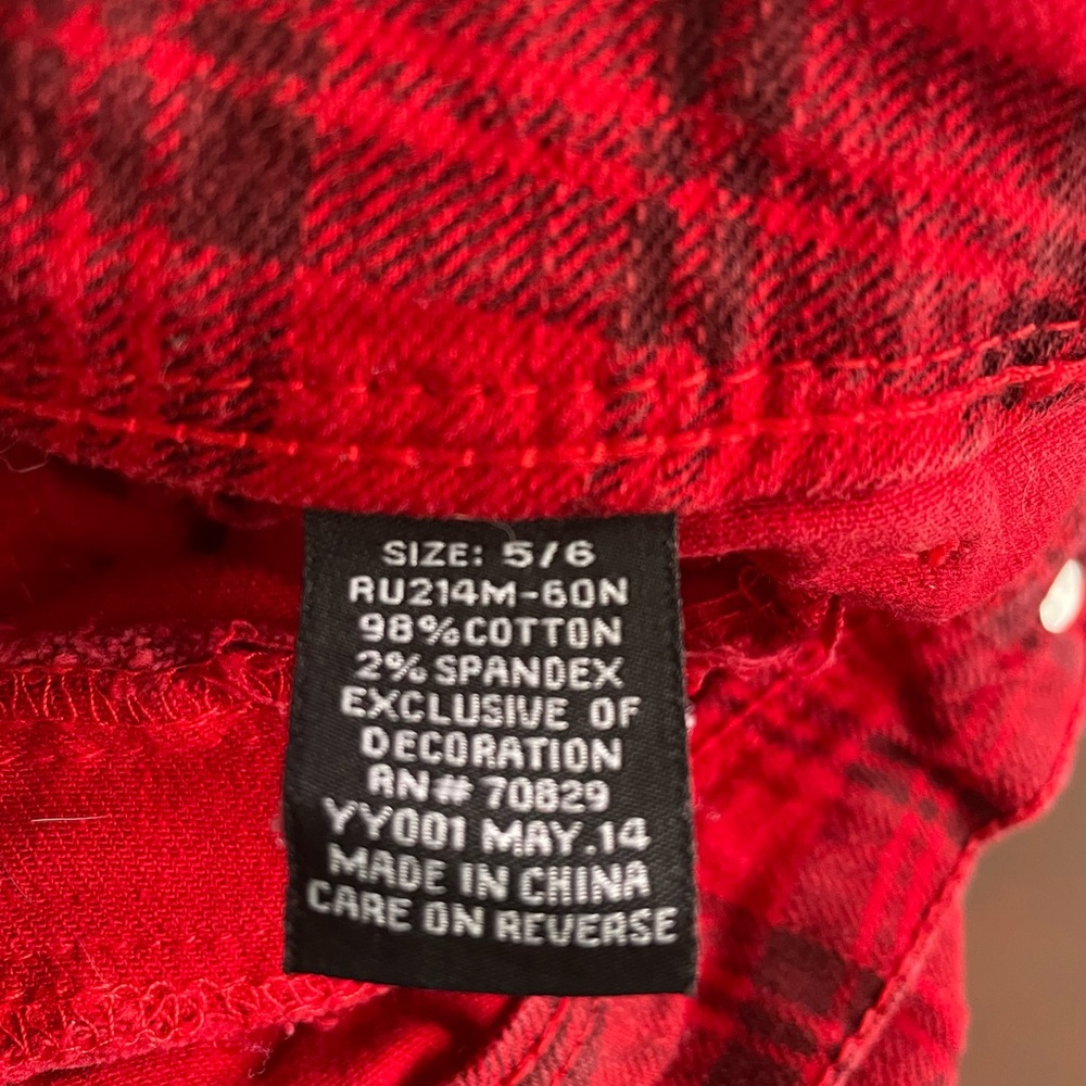 Rue21 Red Plaid Pants Size 5/6 Cute Zippered‎ Pockets - Picture 8 of 9